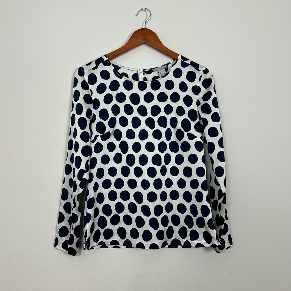 H&M Blue and White Polka Dot Blouse